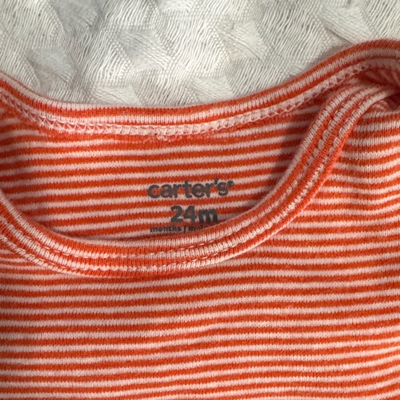 Carter's Kids Striped Tees - Coral and Navy - Picture 3 of 5